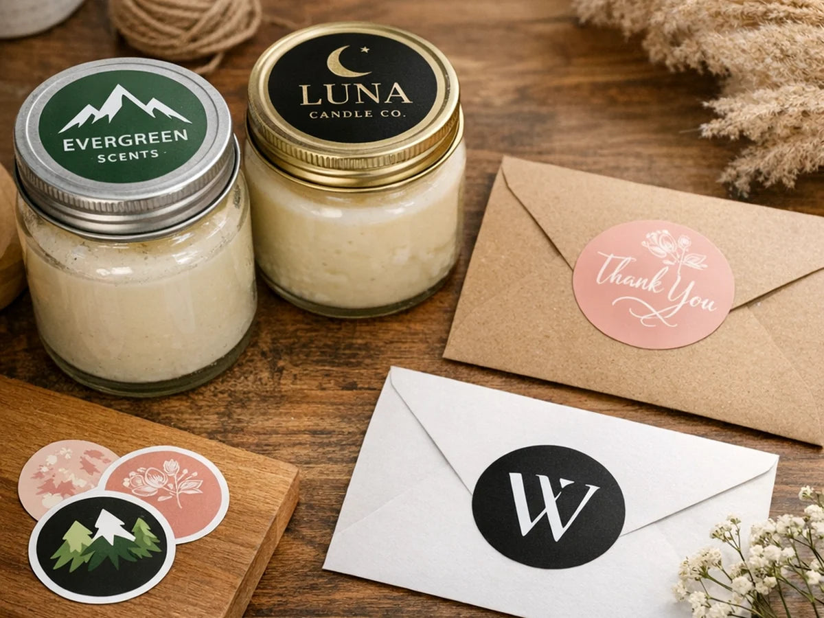 Custom Circle Stickers - Waterproof Round Vinyl Stickers example 5