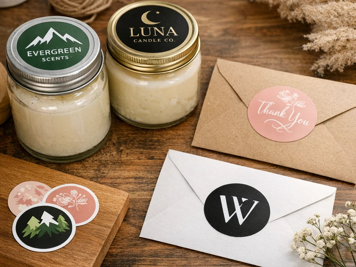 Custom Circle Stickers - Waterproof Round Vinyl Stickers example 7