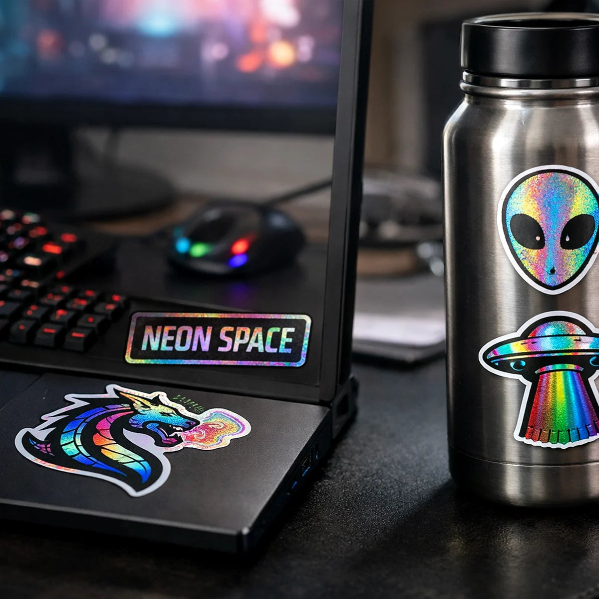 Custom Holographic Stickers - Iridescent Vinyl Stickers use case 3