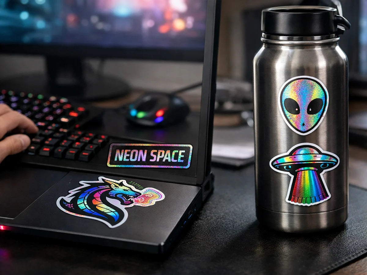 Custom Holographic Stickers - Iridescent Vinyl Stickers example 5