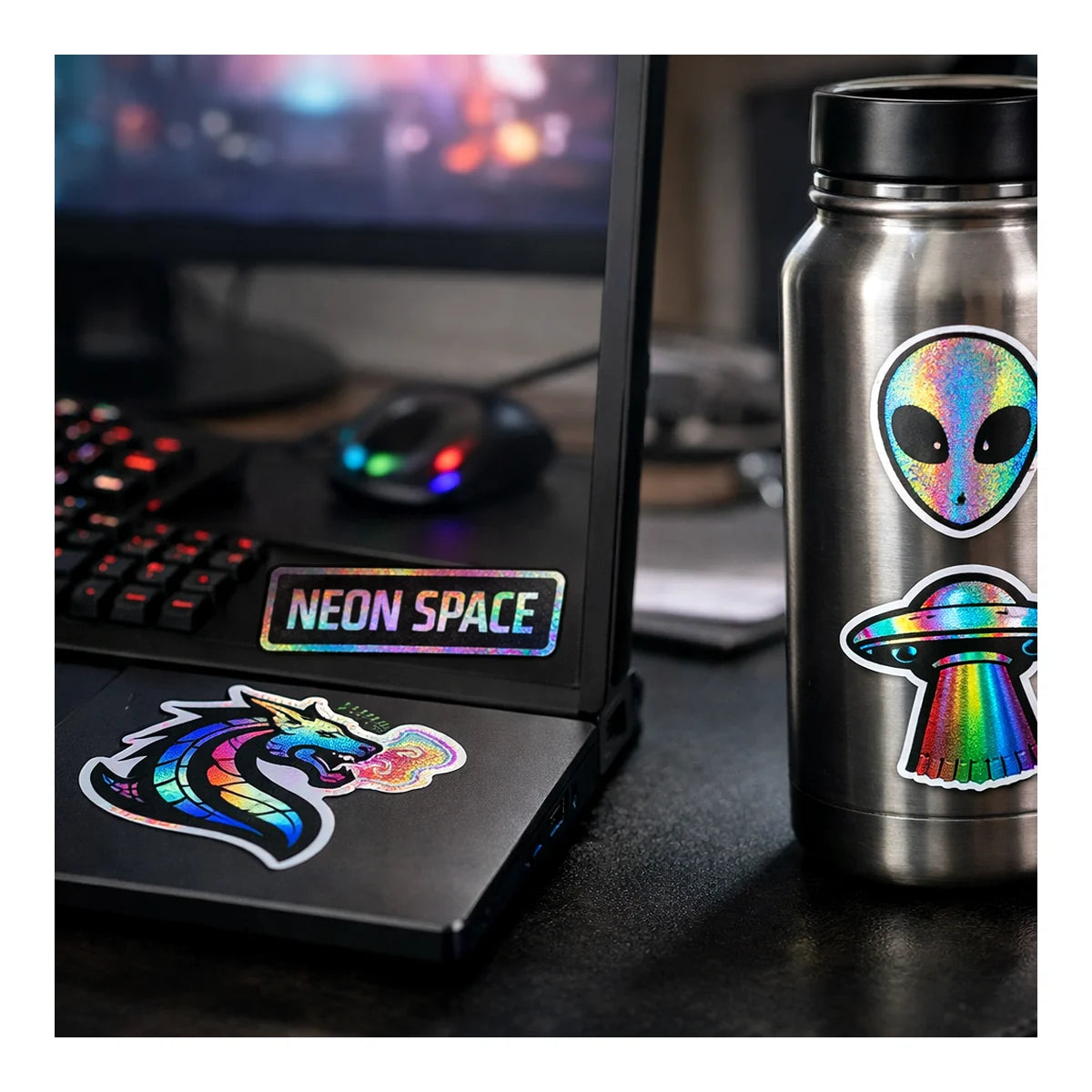 Custom Holographic Stickers - Iridescent Vinyl Stickers example 9