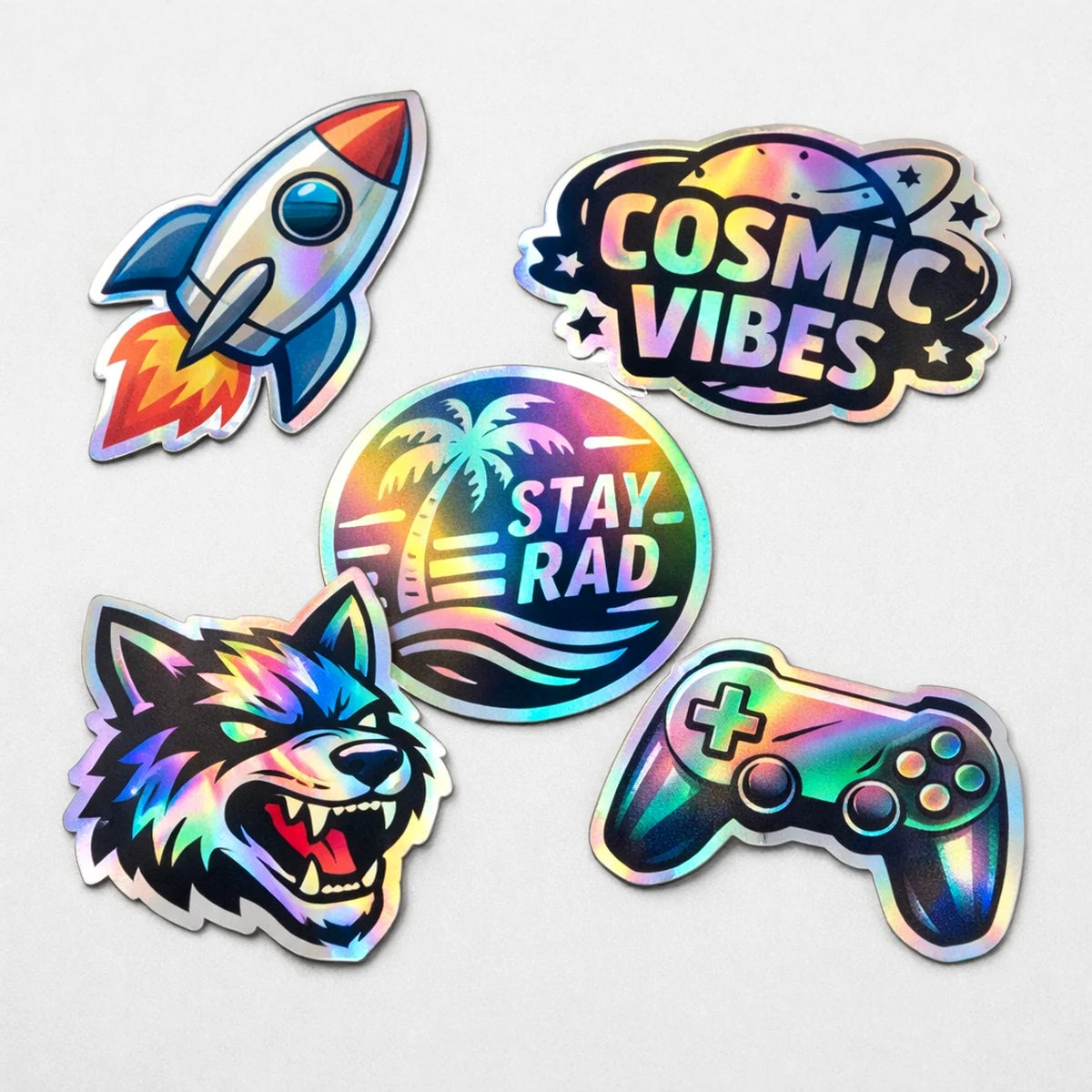 Custom Holographic Stickers - Iridescent Vinyl Stickers example 1