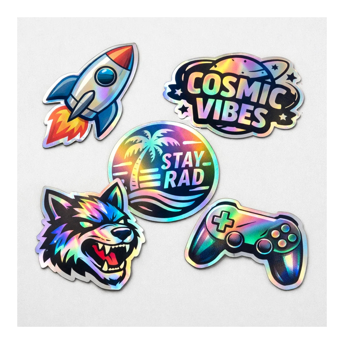 Custom Holographic Stickers - Iridescent Vinyl Stickers example 8
