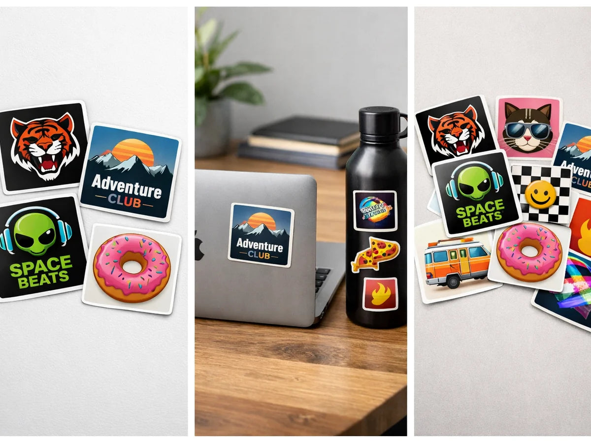 Custom Square Stickers - Waterproof Vinyl Stickers example 5