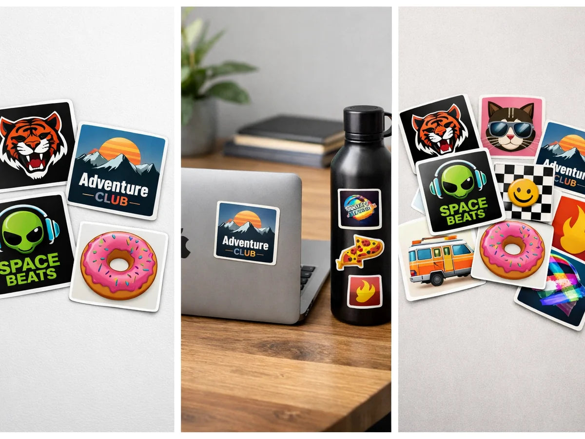 Custom Square Stickers - Waterproof Vinyl Stickers example 7