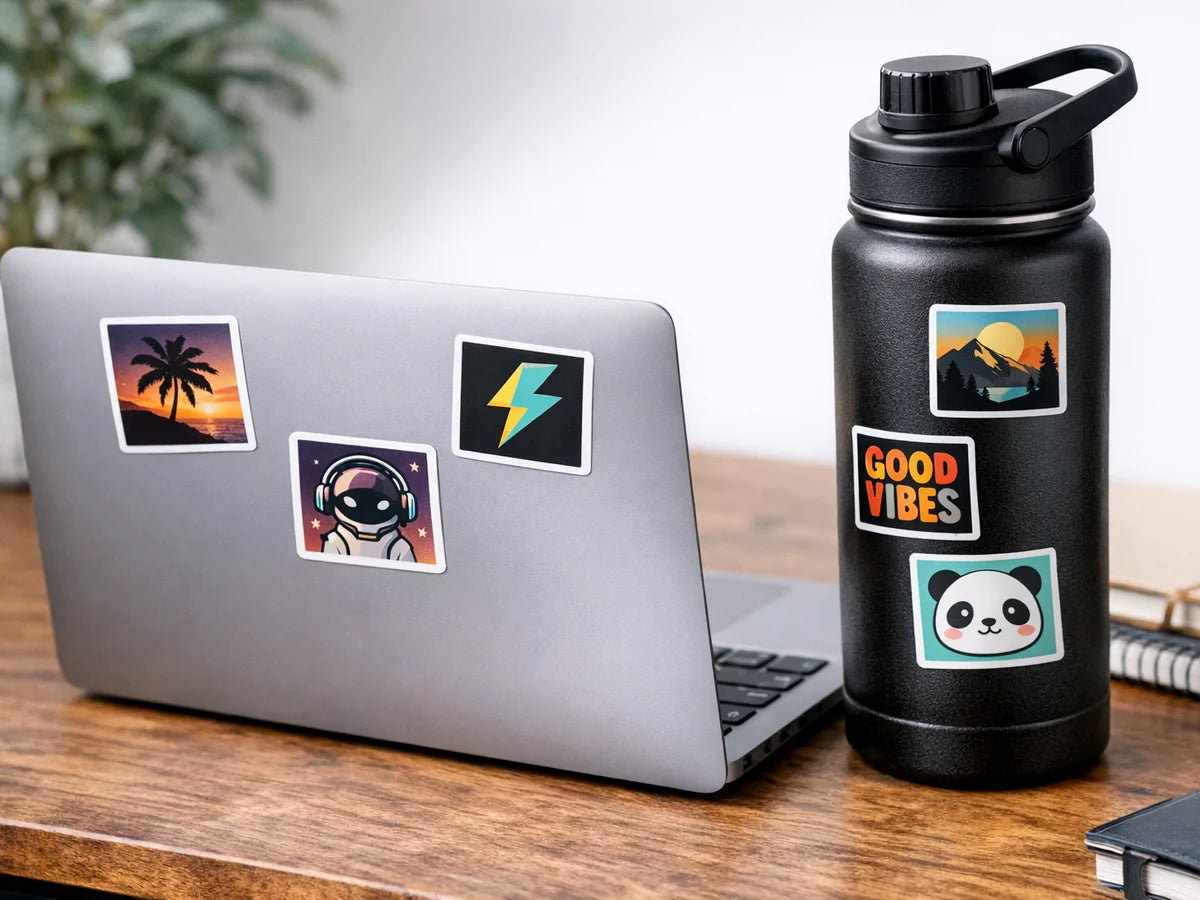 Custom Square Stickers - Waterproof Vinyl Stickers example 4