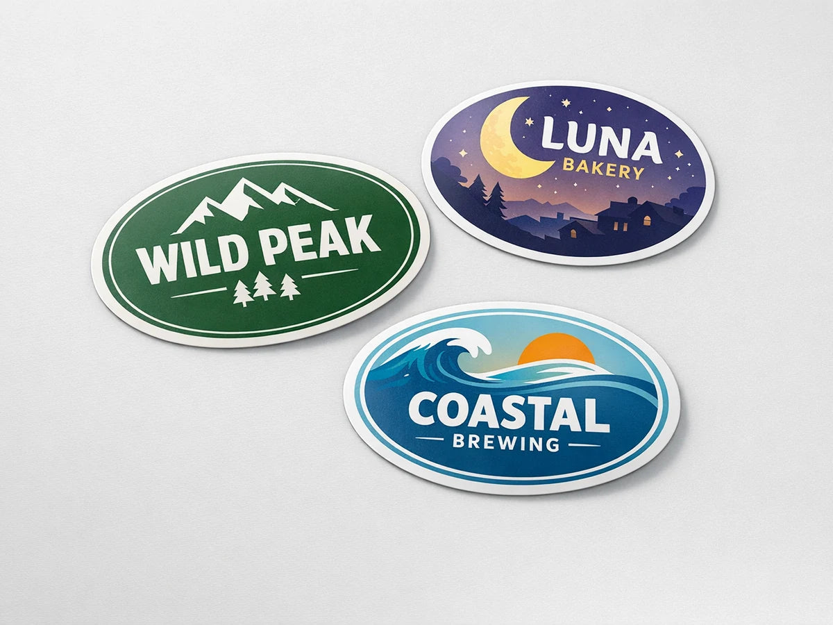 Custom Oval Stickers - Waterproof Vinyl Oval Labels example 4