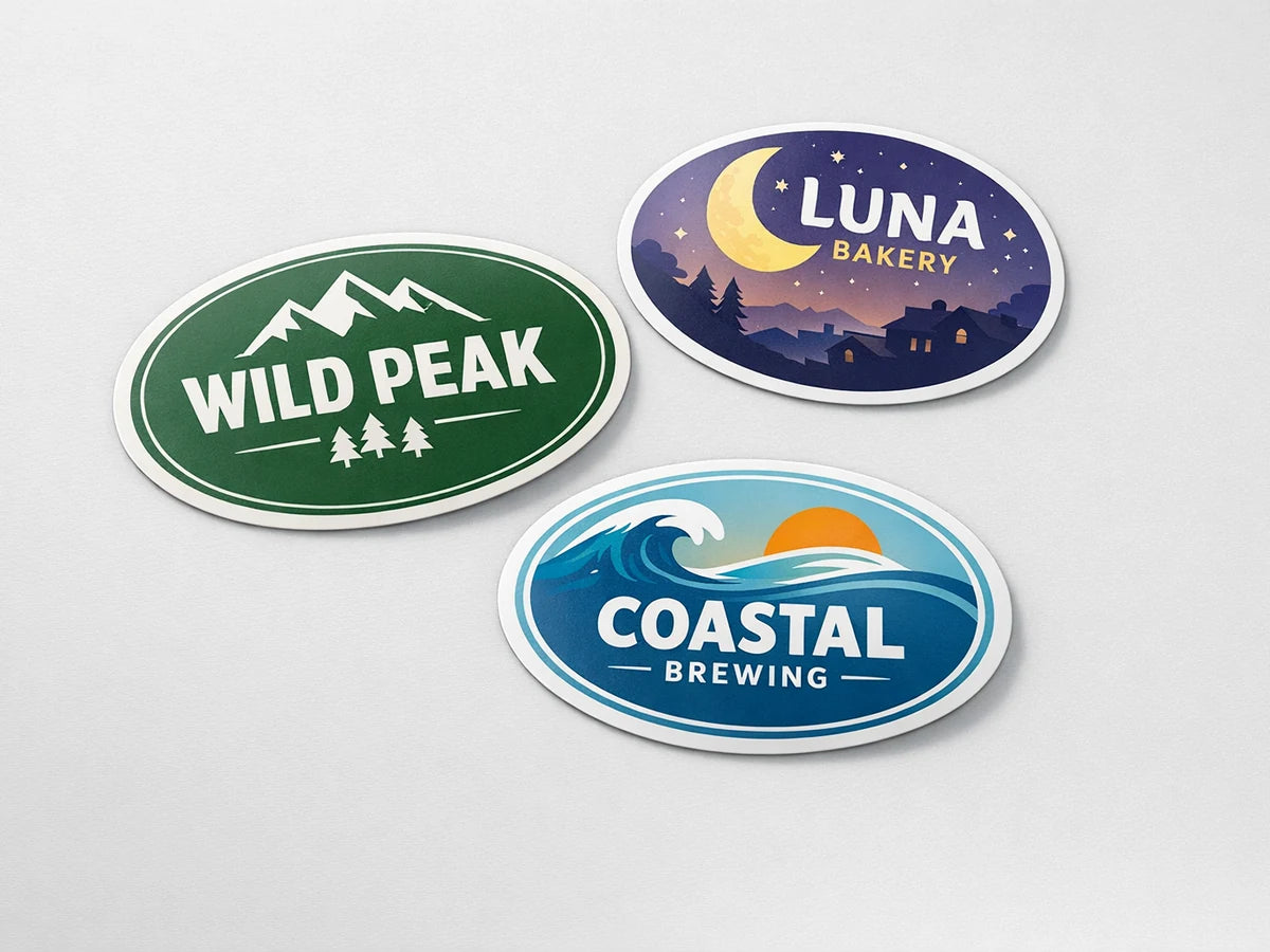 Custom Oval Stickers - Waterproof Vinyl Oval Labels example 6