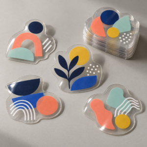 Clear custom vinyl sticker samples